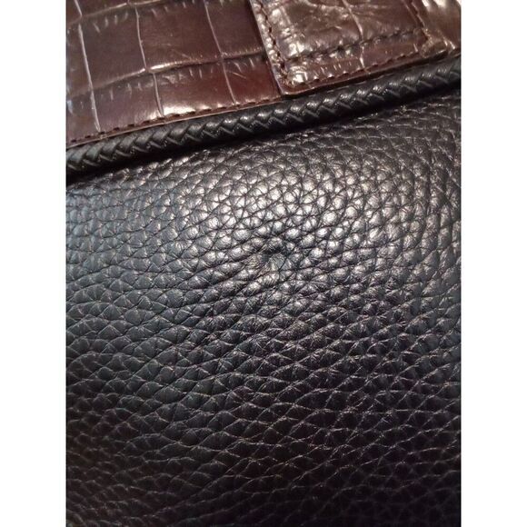 Brighton D273967 Handbag Satchel Pebbled Leather Black & Brown - Picture 10 of 11